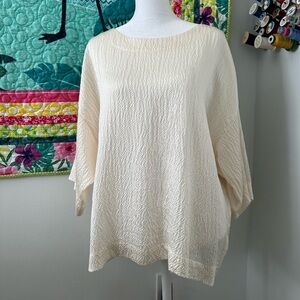 Pure Jill Cream Textured Silk Blouse ❤️